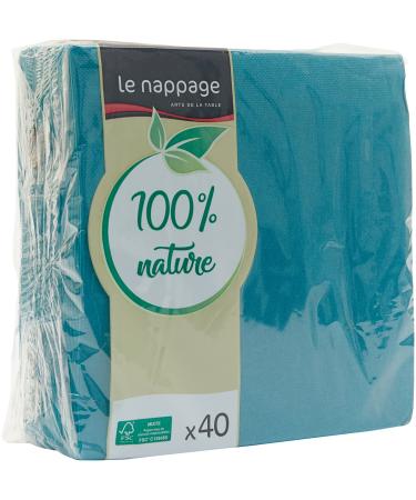 LE NAPPAGE 40 napkins Tex-Touch 38 x 38 cm duck egg blue FSC cellulose wadding duck blue 38cm x 38cm Duck Blue 38cm x 38cm