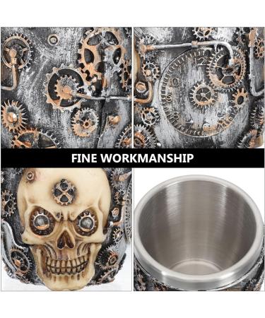 Osaladi Stainless Steel Shaving Bowl - Premium Razor Soap Foam Cup for Men | Skull Design Wet Shaving Accessories - Buy Online on SooperMarket.com