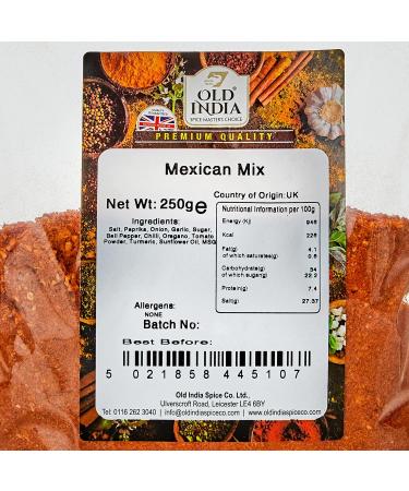 Old India Mexican Mix 250g: Authentic blend of spices for traditional Mexican dishes - Buy Online on SooperMarket.com