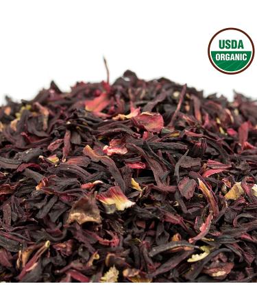 Organic Hibiscus Tea 1LB (16Oz) | Caffeine-Free Herbal Tea | 100% Certified Hibiscus Flowers | Bulk Resealable Bag | 200+ Cups - Buy Online on SooperMarket.com