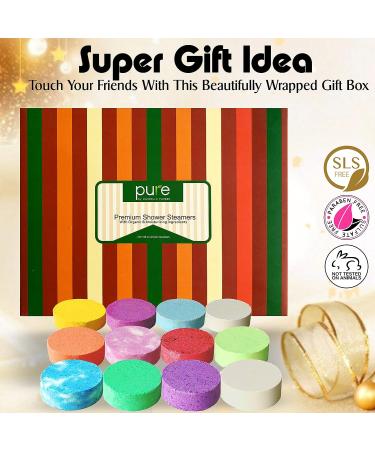 Aromatherapy Shower Steamers Gift Set - 12 Therapeutic Shower Bombs with Essential Oils | Long Lasting Vapor Tablets for Home Spa Therapy - Buy Online on SooperMarket.com