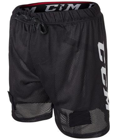 CCM Men's Loose Fit Hockey Mesh Jock Shorts with Sock Tabs Size Senior Senior Small
