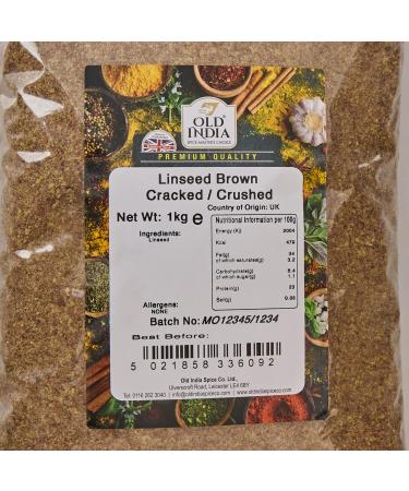 Old India Linseed Brown Cracked / Crushed 1 Kg 1 kg (Pack of 1)