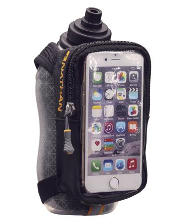Nathan Handheld Water Bottle and Phone Case for Running/Walking. Insulated 18 oz, Hand Held Strap SpeedView Flask. Hydration Pack for Runners