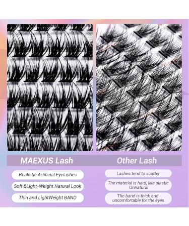 MAEXUS Lash Clusters DIY Eyelash Extensions - 120 Natural Look C D Curl Wispy Lashes (0.07D 8-16mm MIX) for Mega Volume - Buy Online on SooperMarket.com