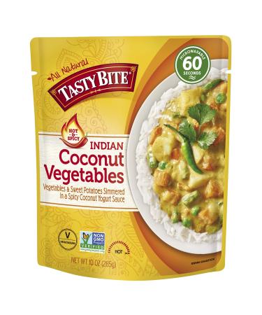 Tasty Bite Indian Hot and Spicy Coconut Vegetables, Microwaveable Ready to Eat Entrée, 10 Ounce (Pack of 6)