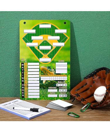 Magnetic Baseball Dugout Board Set - 100 Lineup Cards, 80 Tabs, 2 Hooks, 2 Markers - Coach Display for Softball/Baseball Game - Buy Online on SooperMarket.com