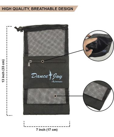 DanceJoy Women's Mesh Pointe Shoe Bag - Ideal Ballet Dance Accessory Bag in Black - Buy Online on SooperMarket.com