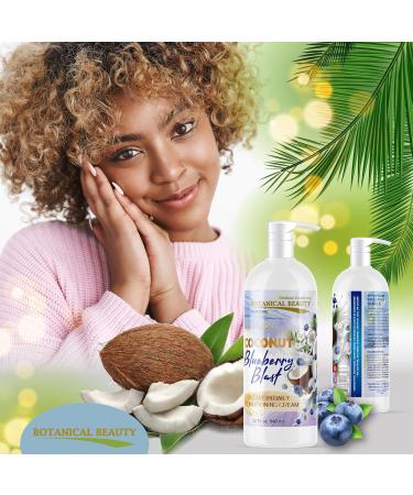 Botanical Beauty Coconut Blueberry Blast Leave-In Conditioner - Softening Detangling & Damage Repair - 32 Fl. Oz (946 ml) | International Shipping Available - Buy Online on SooperMarket.com