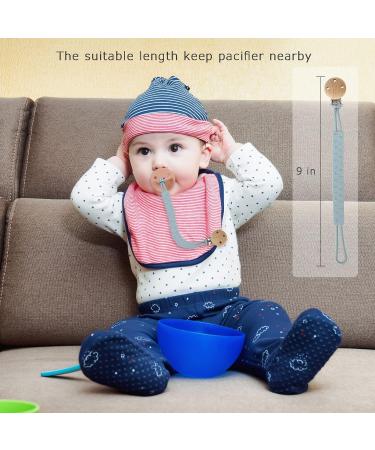 Eoopoon 2 Pack Silicone Pacifier Clips for Baby Boys and Girls - BPA Free, Flexible, Durable - Sand Light Grey - 3 Month+ Teether Toys - Buy Online on SooperMarket.com