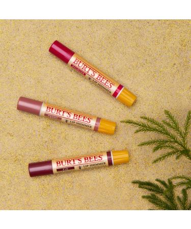 Burt's Bees Kissable Color Holiday Gift Set - 3 Lip Shimmers in Gift Box | Warm Collection - Peony Fig & Rhubarb - International Shipping Available - Buy Online on SooperMarket.com
