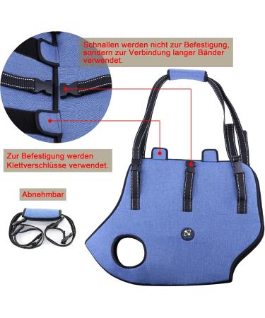 COODEO Dog Harness - Adjustable Lifting Belt for Support & Rehabilitation | Padded Breathable Straps for Old & Disabled Pets | Size M Blue - Buy Online on SooperMarket.com