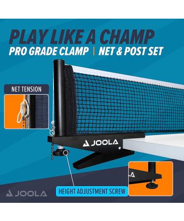 JOOLA Premium 72 Regulation Size Table Tennis Net and Post Set - Portable Spring Clamp, Black - Buy Online on SooperMarket.com
