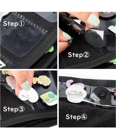 Large Portable Travel Brooch Pin Carrying Case - Black Organizer for 250 Pins, 2 Zipper Pockets, Display Bag - Enamel Lapel Pin Storage - Buy Online on SooperMarket.com