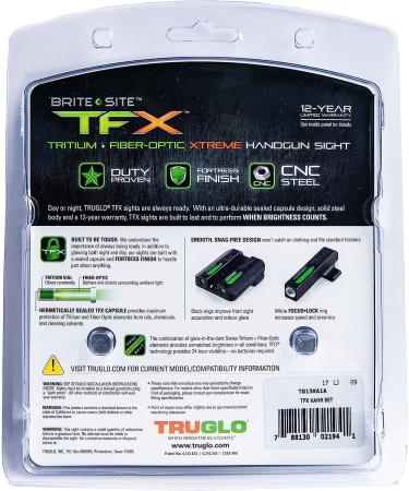 TRUGLO TFX Tritium/Fiber Optic Handgun Sights for Kahr Arms - Black Dovetail - Fits K, MK, P, PM, T&TP Models (2004 and newer) - Buy Online on SooperMarket.com