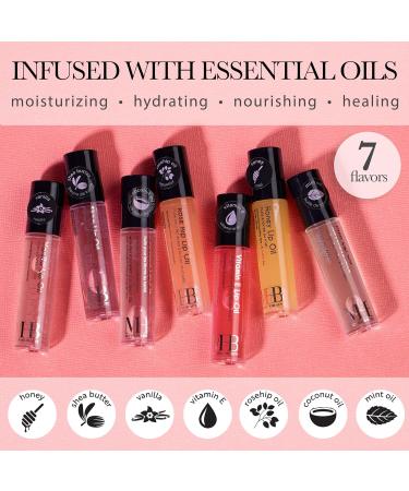 Shop Expressions 7pc Lip Oil Collection Nourishing Rollerball Oils with Essential Oils | Hydrating & Vitamin-Enriched Lip Glow - Buy Online on SooperMarket.com