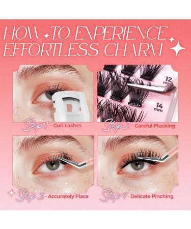 Self Adhesive Lashes Clusters - LASHVIEW Press On Individual Eyelash Extension Kit with Tweezers No Glue Needed - 72pcs 10-16mm (Z02-Pearl) | International Shipping Available - Buy Online on SooperMarket.com