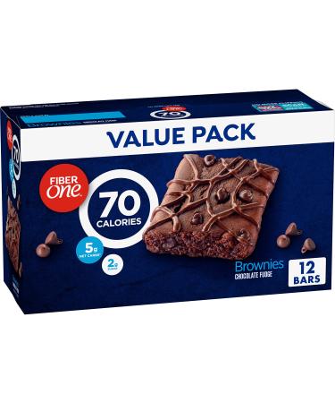 Fiber One 70 Calorie Brownies, Chocolate Fudge, Snack Bars, 12 ct