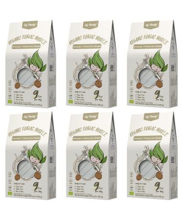Elf Family Bio Konjak noodles (-Fettuccine) 9kcal low carb shirataki pasta vegan/gluten-free-270g x6er box (12 pack) instant pasta noodles without carbohydrates/keto/low-calorie/sugar free 270 g (6 Pack)