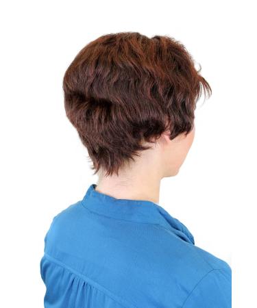 100% Human Hair Short Wave Wig - Dark Brown-Red Mix | DB205HH-2T33 - Shop Internationally - Buy Online on SooperMarket.com