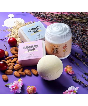 Relaxing Spa Gift Set for Women | Self Care Kit with Handmade Soap Bath Bomb & Wine Tumbler | Unique Birthday Gifts for Mom Friends & Her - Buy Online on SooperMarket.com