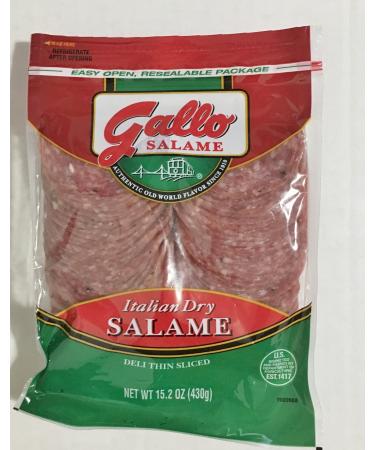 15.2oz Gallo Italian Dry Salame Deli Thin Sliced Salami, Pack of 2