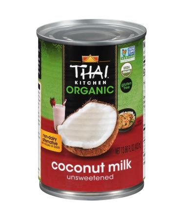 Thai Kitchen Organic Unsweetened Coconut Milk, 13.66 Fl Oz (Pack of 6)
