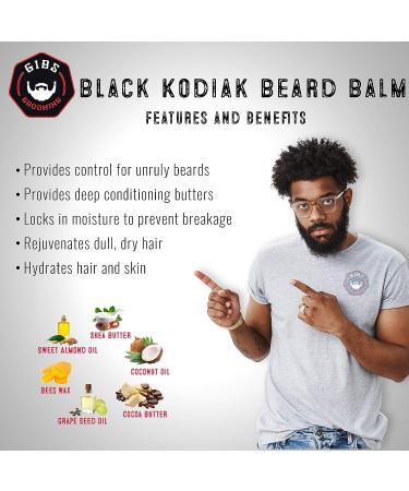 GIBS Grooming Black Kodiak Beard Balm Aid 2 oz - Nourishing Beard Care Essential - Buy Online on SooperMarket.com