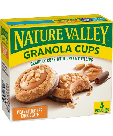 Nature Valley Granola Cups, Peanut Butter Chocolate, 6.75 oz, 5 Count Box 5 Count (Pack of 1)