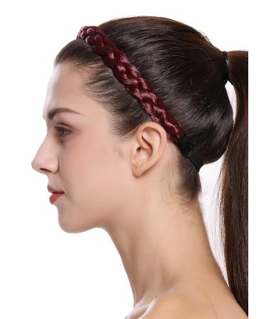 WIG ME UP CXT-006-120 Garnet Red Braided Hairband | Traditional Costume Headband - 2cm Wide International Shipping Available - Buy Online on SooperMarket.com