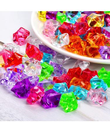 Premium Multicolored Fake Crushed Ice Rock Gems - 180-190pcs | Acrylic Ice Crystals for Kids Toy, Wedding Decor, Crafts - Buy Online on SooperMarket.com