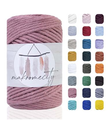 Makromecity  Single Strand Macrame Cord 3 mm x 109 Yards (328 feet) 3mm Single Strand Dusty Rose Cotton Cord for Macrame Art & Crafts for Wall Hangings  Keychains (Dusty Rose) Dusty Rose 3mm / 109 yd.