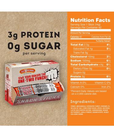 Old Wisconsin Turkey Sausage Snack Sticks - High Protein, Low Carb, Keto, Gluten Free, 42 Individually Wrapped - Buy Online on SooperMarket.com