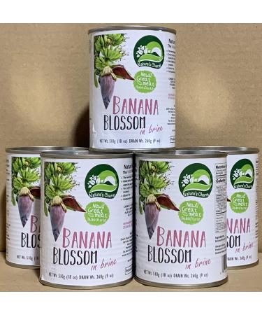 Nature's Charm Young Green Jackfruit in Brine 20oz By KC Commerce (Banana Blossom 18oz Pack of 6) 1.12 Pound (Pack of 6)