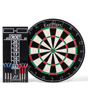 EastPoint Sports Bristle Dartboard and Cabinet Sets- Features Easy Assembly - Complete with All Accessories Dartboard with Scoreboard