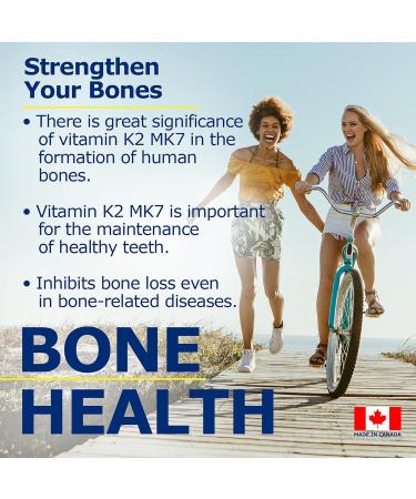 Promise Vitamin K2 MK-7 100mcg 120 Capsules- Bioactive Menaquinone-7 Bone Tissue & Heart Health- non-GMO Natto Vegan and Gluten-Free Made In Canada - Buy Online on SooperMarket.com