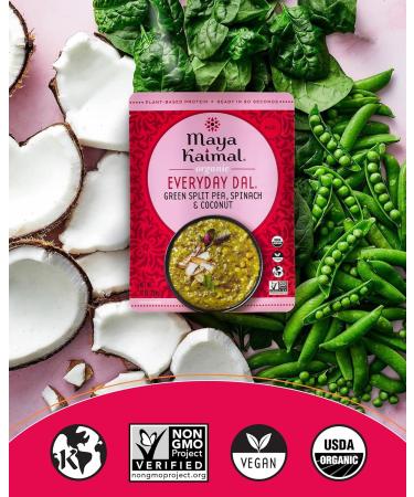 Maya Kaimal Foods - Organic Indian Everyday Dal Top Sellers Variety Pack - 2 10oz pouches of 3 favorites - Red Lentil Black Lentil and Green Split Pea - Fully Cooked Meals - Vegan - Microwavable Favorites Variety Pack 10 Ounce (Pack of 6) - Buy Online on SooperMarket.com