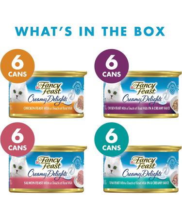 Purina Fancy Feast Creamy Delights Poultry & Seafood Variety Pack, 24 Cans - 3oz - Buy Online on SooperMarket.com