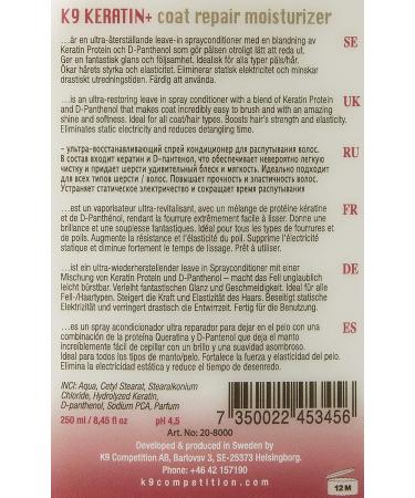 K9 Keratin + Moisture Spray for Dogs - 250ml | Repair & Hydrate Pet Coat | International Shipping Available - Buy Online on SooperMarket.com