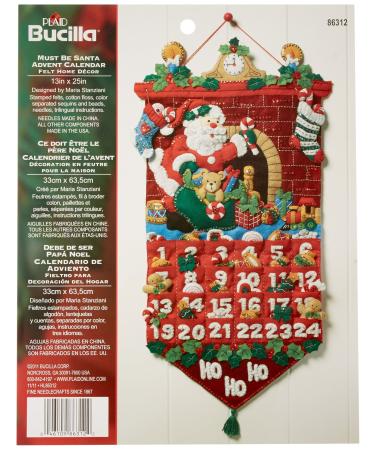 Bucilla Felt Applique Advent Calendar Kit  13 by 25-inch  86312 Must Be Santa