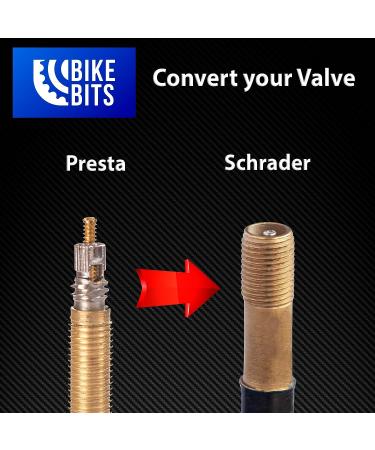 Presta to Schrader Valve Adapter - Convert French/UK to US - Red - Buy Online on SooperMarket.com