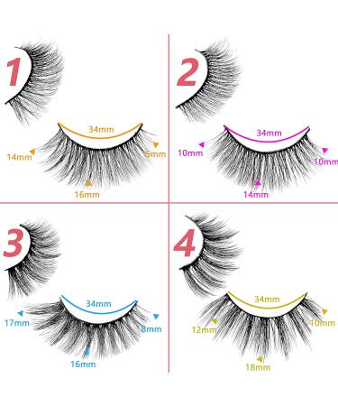 PURELEOR 20 Pairs False Eyelashes 4 Styles Mixed 3D Faux Mink Lashes Fake Eyelash(Mixed-03) - Buy Online on SooperMarket.com