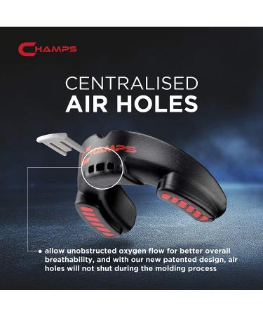 Champs Breathable Mouthguard for Boxing, MMA, Muay Thai, Jiu Jitsu - Easy Fit & Super Tough Combat Sports Mouthguard - Black (Ages 10+) - Buy Online on SooperMarket.com