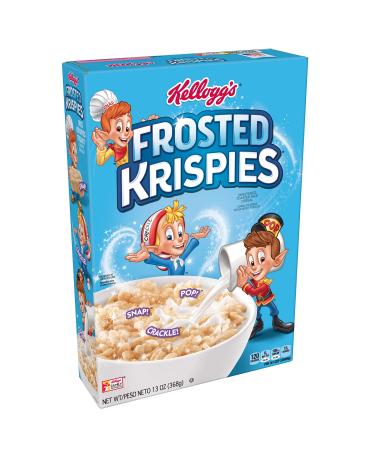 Kellogg s Frosted Krispies Breakfast Cereal Toasted Rice Cereal Fat-Free 13 oz Box(Pack of 6)