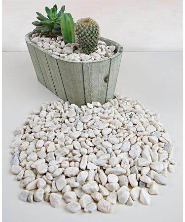 Landare 1.8kg White Pebble Stones - Decorative Gravel for Vases & Gardens (6-10 mm) - Small Decorative Stones - Buy Online on SooperMarket.com