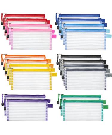 JARLINK 20 Pack 10 Colors Zipper Mesh Pouch, Zipper Bag Multipurpose Travel Bags for Office Supplies Cosmetics Travel Accessories Multicolor multicolored-b