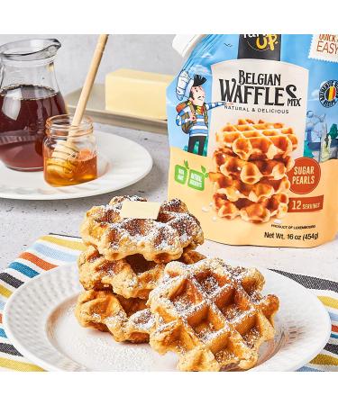Belgian Waffle Mix with Sugar Pearls - 16oz Pack | Resealable & 100% Recyclable - Buy Online on SooperMarket.com