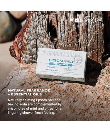 Grandpa Soap Epsom Salt Bar Soap - Deep Cleansing Vegan Soap for Face & Body 4.25 Oz (4 Pack) - Removes Dirt Grease & Grime - Buy Online on SooperMarket.com