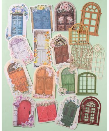 JOYCHOIC Aesthetic Scrapbook Paper  90Pcs Vintage Garden Door Junk Journal Journaling Scrapbooking Supplies  Materials Bullet Kit Art Album Planners Diary DIY Crafts Embellishment