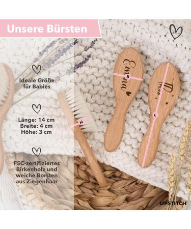 Personalized Baby Brush - Soft Goat Hair & Beech Wood for Newborns | Ideal Infant Care Comb - Buy Online on SooperMarket.com